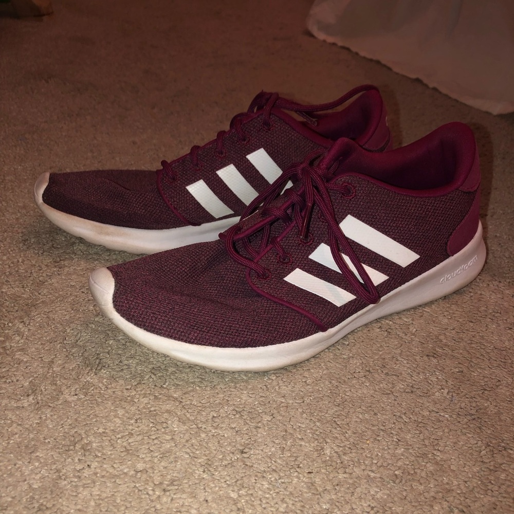 Berry Colored Adidas Tennis Shoes